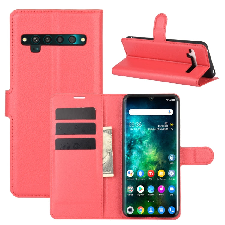 For TCL 10 Pro Litchi Texture Horizontal Flip Protective Case with Holder & Card Slots & Wallet