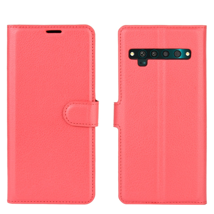 For TCL 10 Pro Litchi Texture Horizontal Flip Protective Case with Holder & Card Slots & Wallet