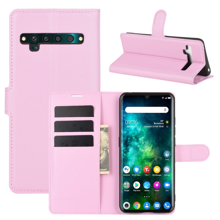 For TCL 10 Pro Litchi Texture Horizontal Flip Protective Case with Holder & Card Slots & Wallet