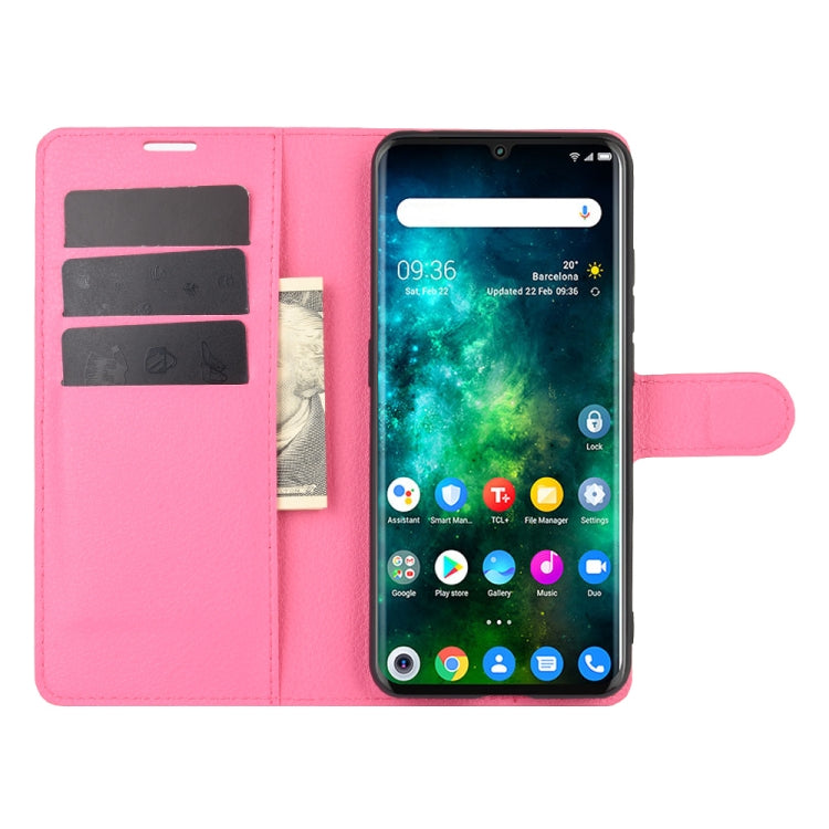 For TCL 10 Pro Litchi Texture Horizontal Flip Protective Case with Holder & Card Slots & Wallet