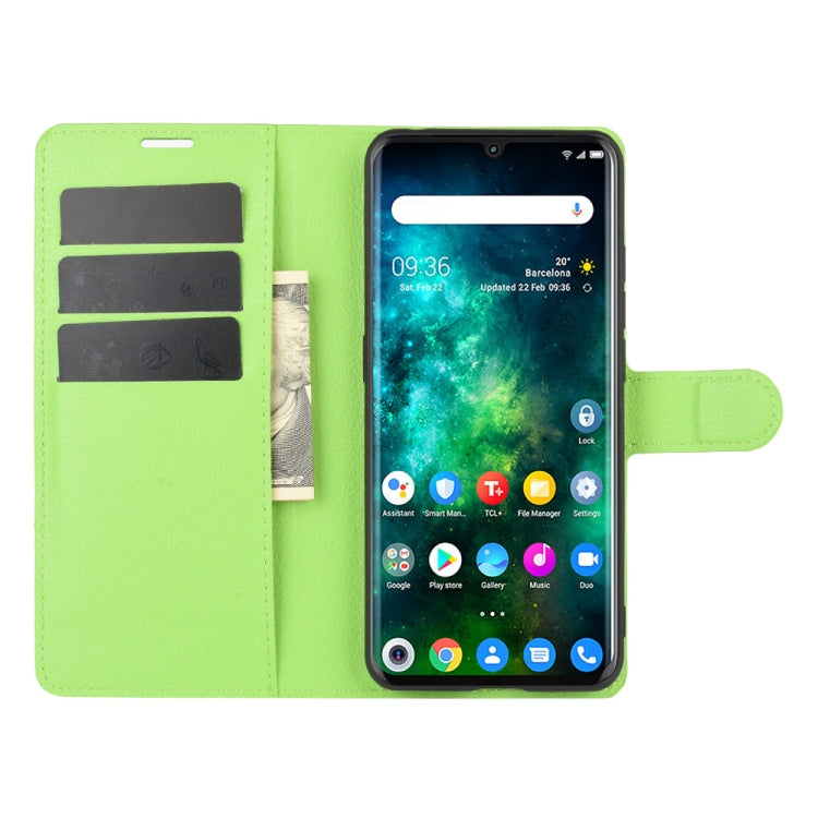 For TCL 10 Pro Litchi Texture Horizontal Flip Protective Case with Holder & Card Slots & Wallet
