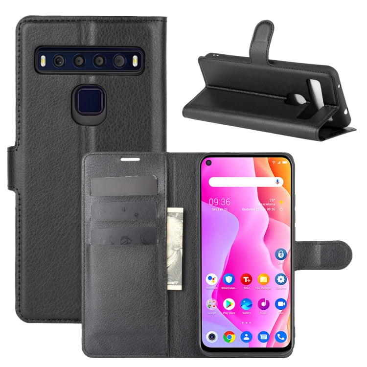 For TCL 10L Litchi Texture Horizontal Flip Protective Case with Holder & Card Slots & Wallet