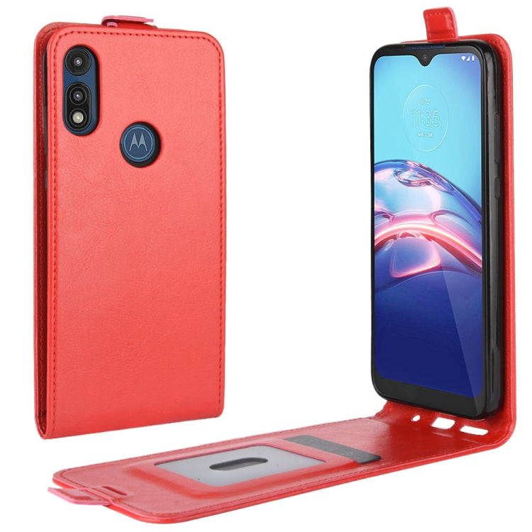 For Motorola Moto E 2020 R64 Texture Single Vertical Flip Leather Protective Case with Card Slots & Photo Frame