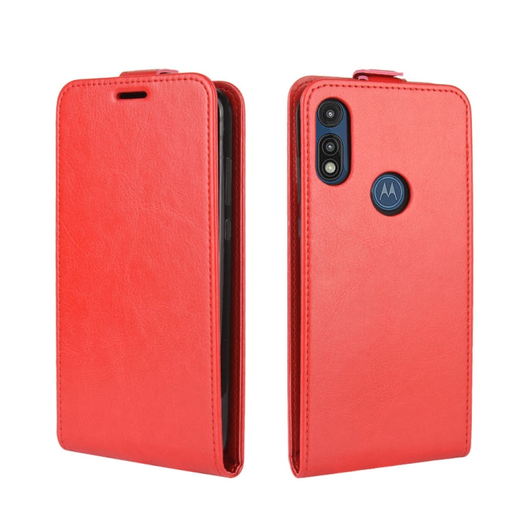 For Motorola Moto E 2020 R64 Texture Single Vertical Flip Leather Protective Case with Card Slots & Photo Frame