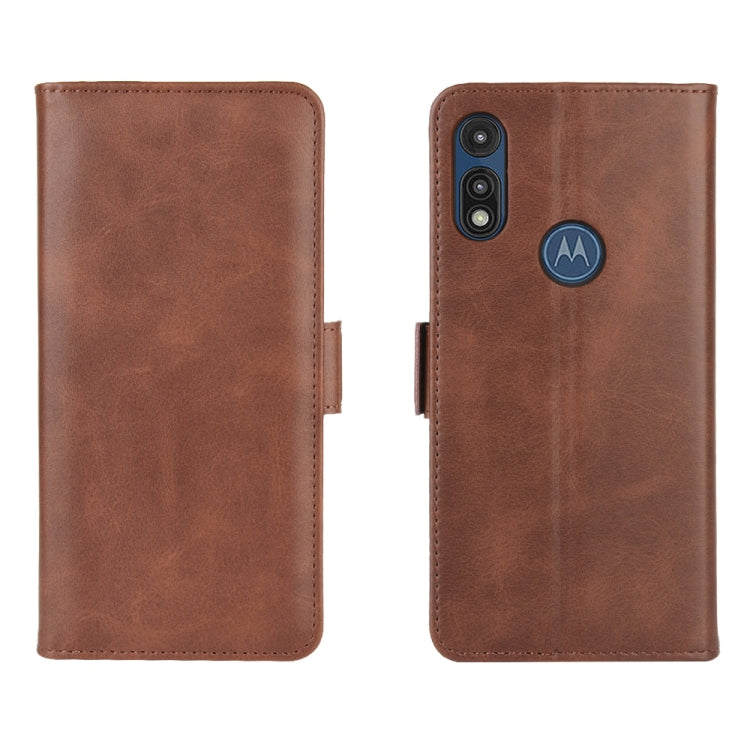 For Motorola Moto E 2020 Dual-side Magnetic Buckle Horizontal Flip Leather Case with Holder & Card Slots & Wallet