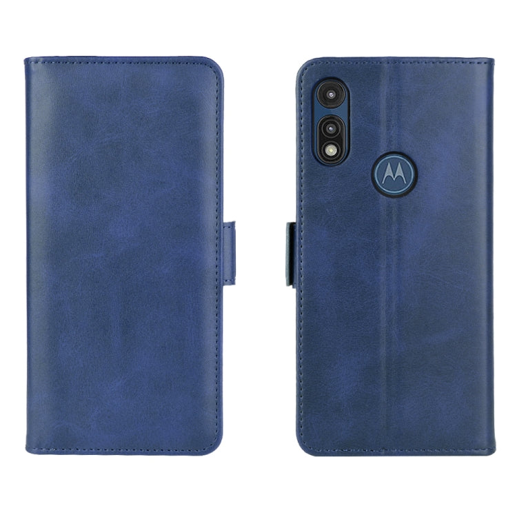 For Motorola Moto E 2020 Dual-side Magnetic Buckle Horizontal Flip Leather Case with Holder & Card Slots & Wallet