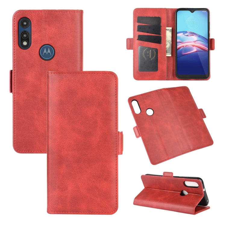 For Motorola Moto E 2020 Dual-side Magnetic Buckle Horizontal Flip Leather Case with Holder & Card Slots & Wallet