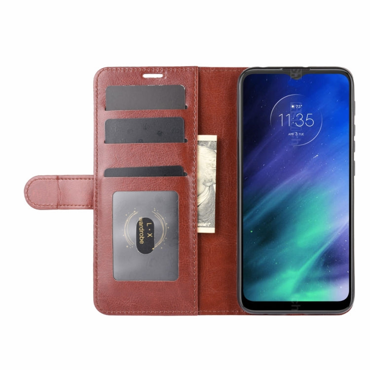 For Motorola One Fusion R64 Texture Single Horizontal Flip Protective Case with Holder & Card Slots & Wallet& Photo Frame