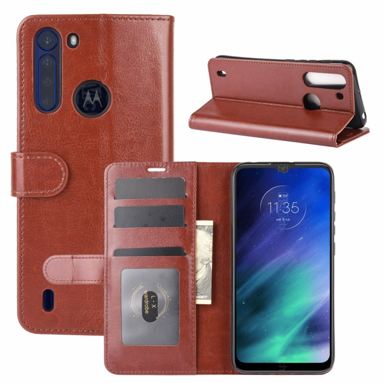 For Motorola One Fusion R64 Texture Single Horizontal Flip Protective Case with Holder & Card Slots & Wallet& Photo Frame