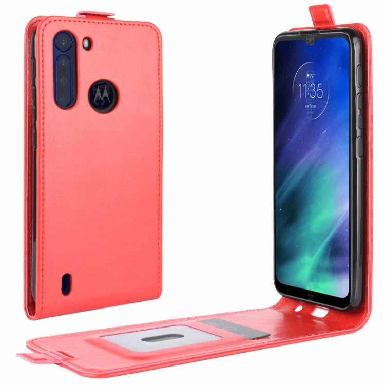 For Motorola One Fusion R64 Texture Single Vertical Flip Leather Protective Case with Card Slots & Photo Frame
