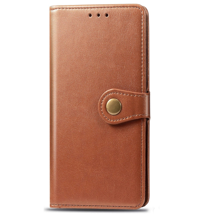 For Xiaomi Redmi 9A Retro Solid Color Leather Buckle Phone Case with Lanyard & Photo Frame & Card Slot & Wallet & Stand Function