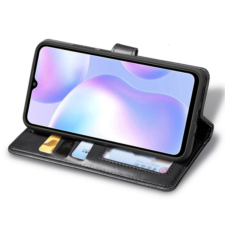 For Xiaomi Redmi 9A Retro Solid Color Leather Buckle Phone Case with Lanyard & Photo Frame & Card Slot & Wallet & Stand Function