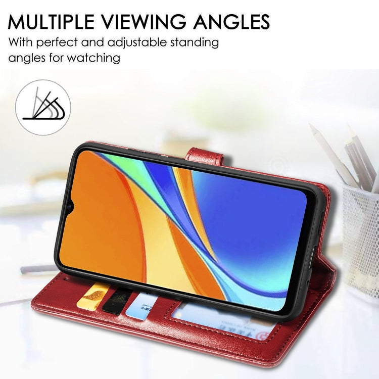 For Xiaomi Redmi 9A Retro Solid Color Leather Buckle Phone Case with Lanyard & Photo Frame & Card Slot & Wallet & Stand Function