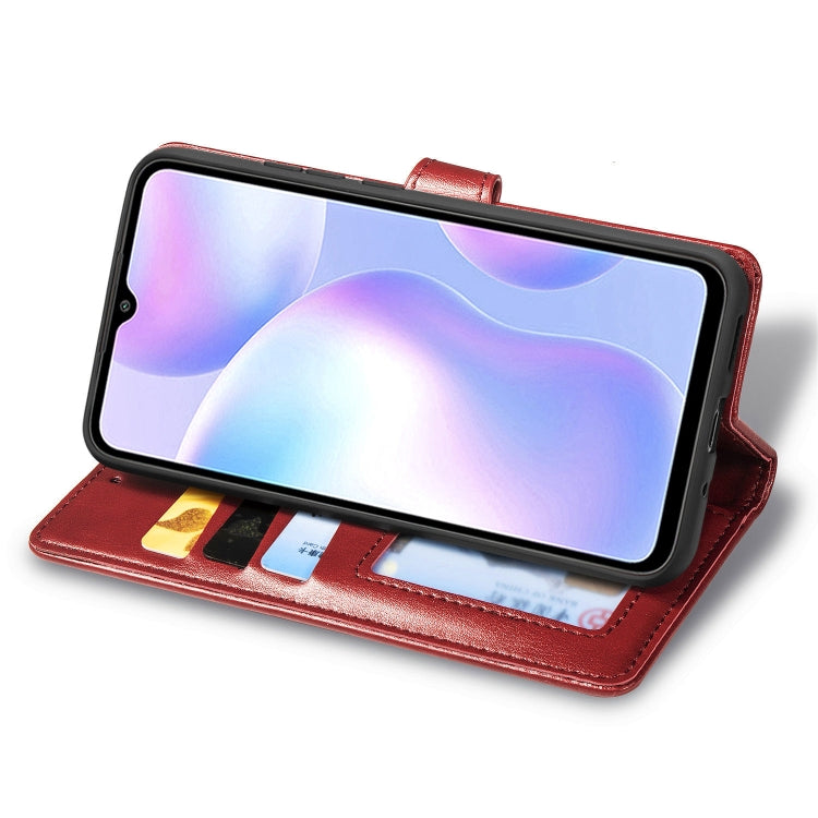 For Xiaomi Redmi 9A Retro Solid Color Leather Buckle Phone Case with Lanyard & Photo Frame & Card Slot & Wallet & Stand Function