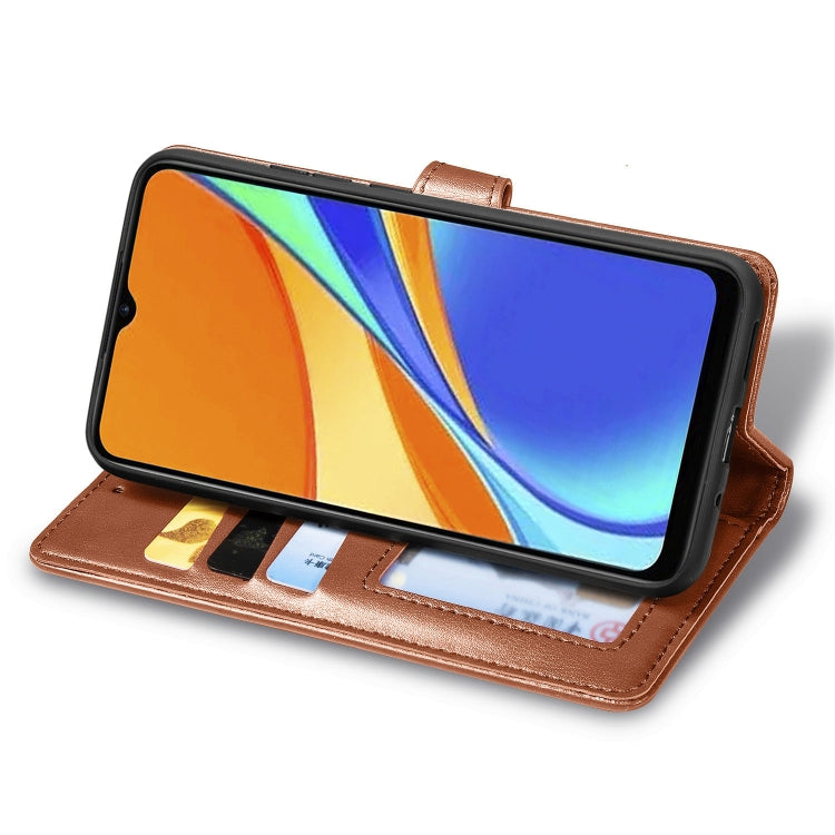 For Xiaomi Redmi 9C Retro Solid Color Leather Buckle Phone Case with Lanyard & Photo Frame & Card Slot & Wallet & Stand Function