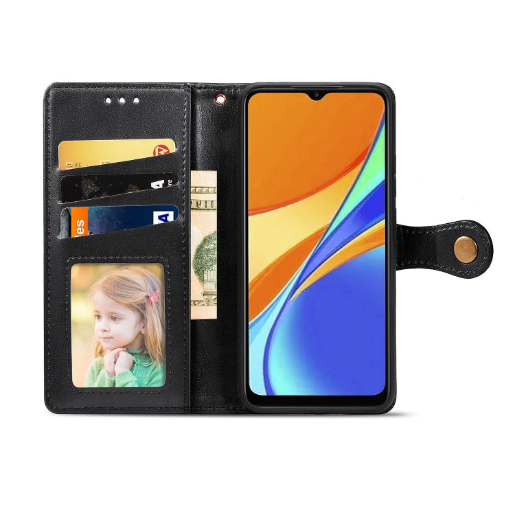 For Xiaomi Redmi 9C Retro Solid Color Leather Buckle Phone Case with Lanyard & Photo Frame & Card Slot & Wallet & Stand Function