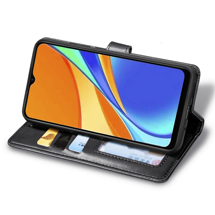 For Xiaomi Redmi 9C Retro Solid Color Leather Buckle Phone Case with Lanyard & Photo Frame & Card Slot & Wallet & Stand Function