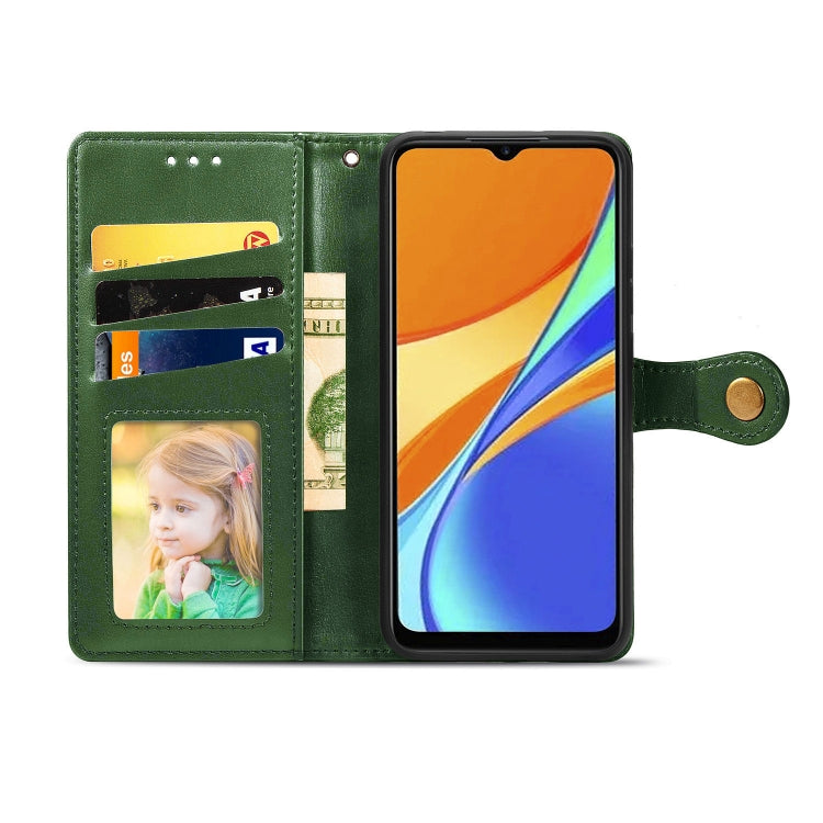 For Xiaomi Redmi 9C Retro Solid Color Leather Buckle Phone Case with Lanyard & Photo Frame & Card Slot & Wallet & Stand Function