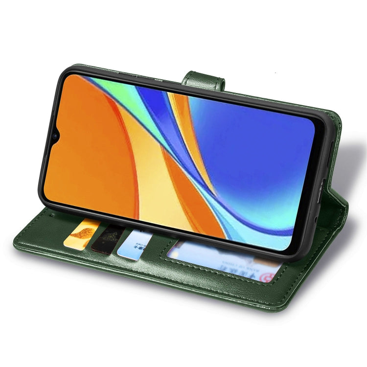 For Xiaomi Redmi 9C Retro Solid Color Leather Buckle Phone Case with Lanyard & Photo Frame & Card Slot & Wallet & Stand Function