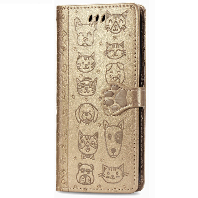 For Xiaomi Redmi 9A Cute Cat and Dog Embossed Horizontal Flip Leather Case with Holder & Card Slots & Wallet & Lanyard