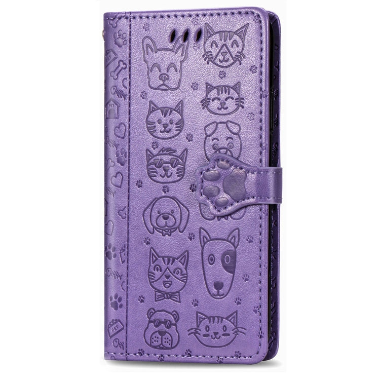 For Xiaomi Redmi 9A Cute Cat and Dog Embossed Horizontal Flip Leather Case with Holder & Card Slots & Wallet & Lanyard