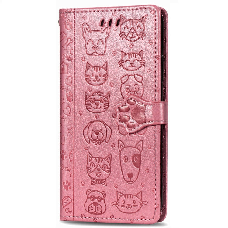 For Xiaomi Redmi 9C Cute Cat and Dog Embossed Horizontal Flip Leather Case with Holder & Card Slots & Wallet & Lanyard