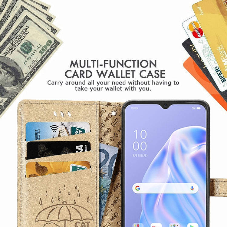 For Xiaomi Redmi 9C Cute Cat and Dog Embossed Horizontal Flip Leather Case with Holder & Card Slots & Wallet & Lanyard