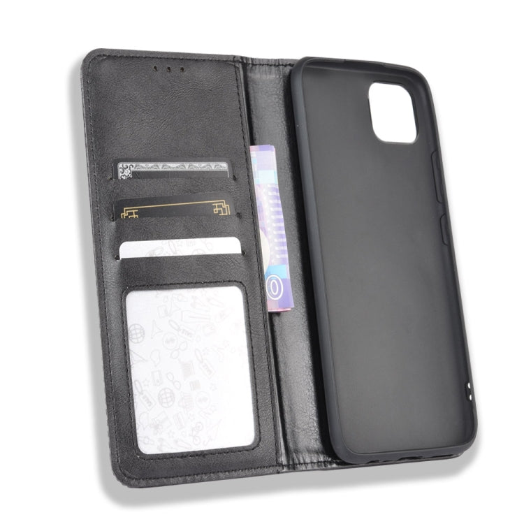 For OPPO Realme C11 Magnetic Buckle Retro Crazy Horse Texture Horizontal Flip Leather Case with Holder & Card Slots & Photo Frame