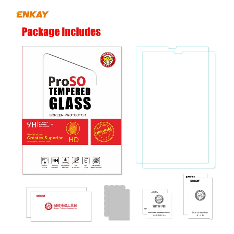 For Lenovo M10 Plus 10.3 2 PCS ENKAY Hat-Prince 0.33mm 9H Surface Hardness 2.5D Explosion-proof Tempered Glass Screen Protector