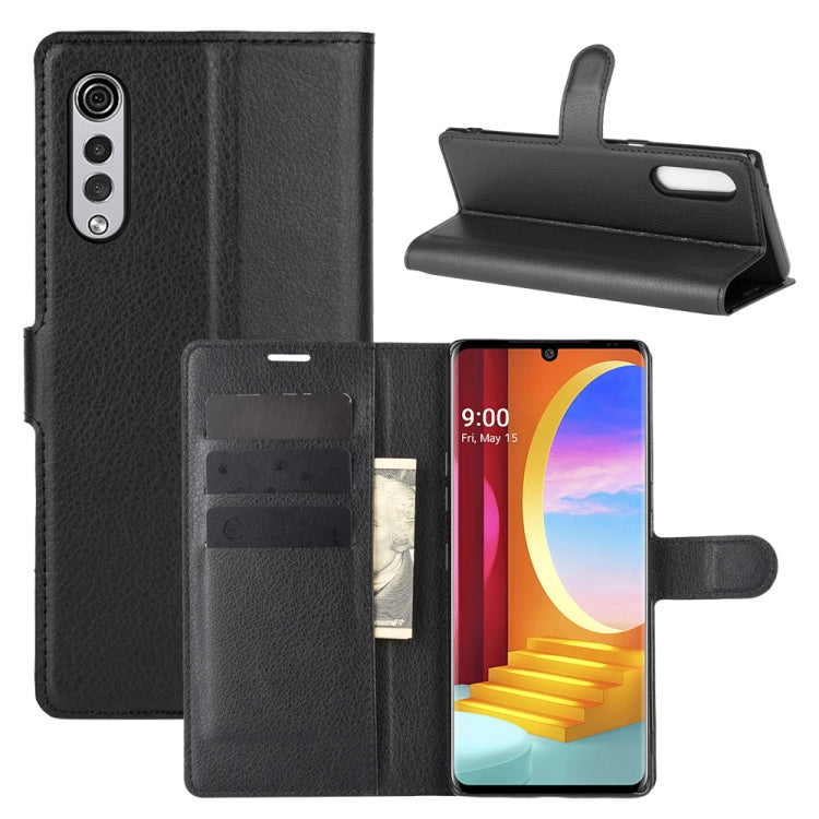 For LG Velvet Litchi Texture Horizontal Flip Protective Case with Holder & Card Slots & Wallet
