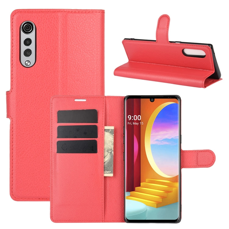 For LG Velvet Litchi Texture Horizontal Flip Protective Case with Holder & Card Slots & Wallet
