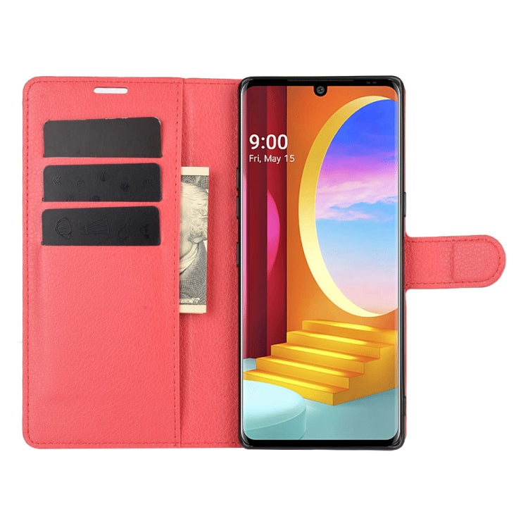 For LG Velvet Litchi Texture Horizontal Flip Protective Case with Holder & Card Slots & Wallet