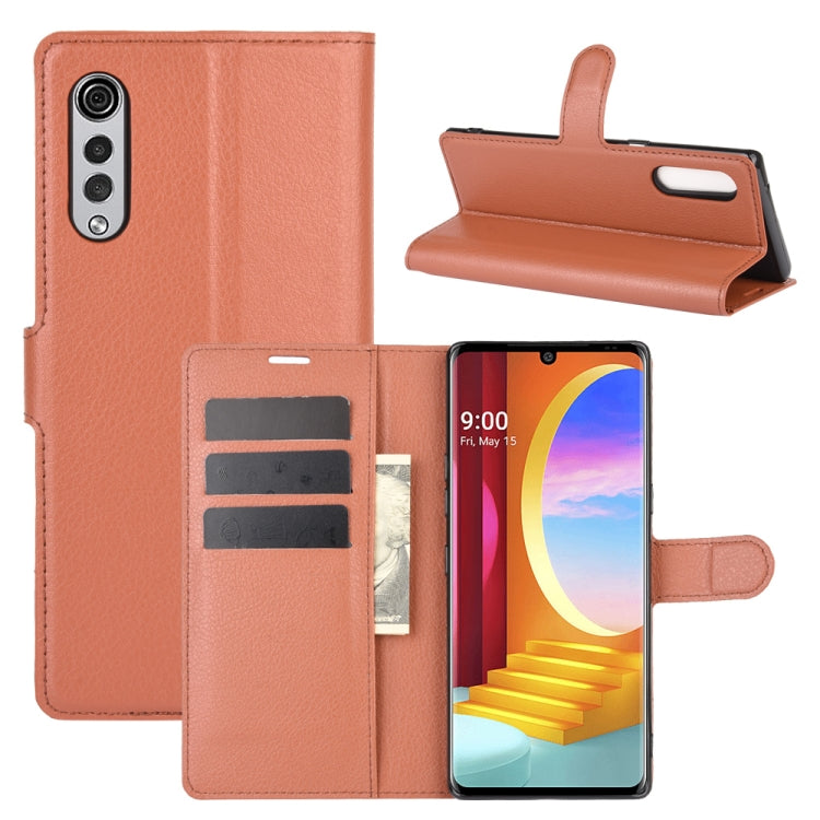For LG Velvet Litchi Texture Horizontal Flip Protective Case with Holder & Card Slots & Wallet