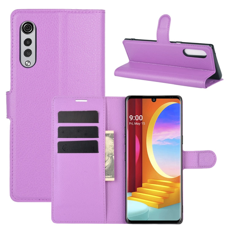 For LG Velvet Litchi Texture Horizontal Flip Protective Case with Holder & Card Slots & Wallet