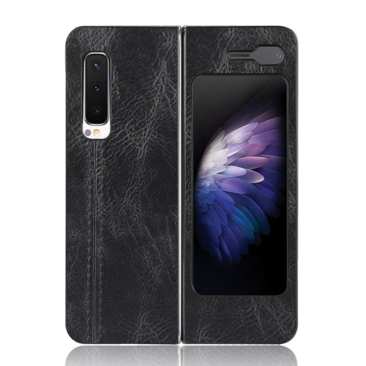 For Samsung Galaxy Fold 4G / Fold 5G / W20 5G Shockproof Sewing Cow Pattern Skin PC + PU + TPU Case