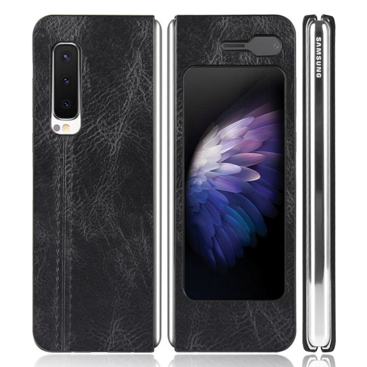 For Samsung Galaxy Fold 4G / Fold 5G / W20 5G Shockproof Sewing Cow Pattern Skin PC + PU + TPU Case