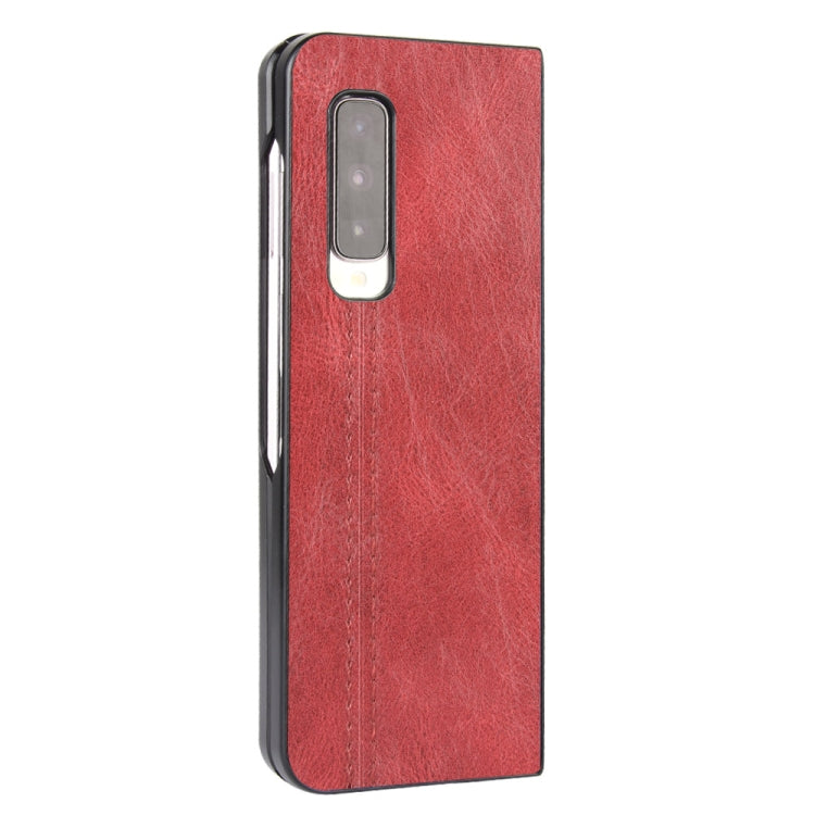 For Samsung Galaxy Fold 4G / Fold 5G / W20 5G Shockproof Sewing Cow Pattern Skin PC + PU + TPU Case