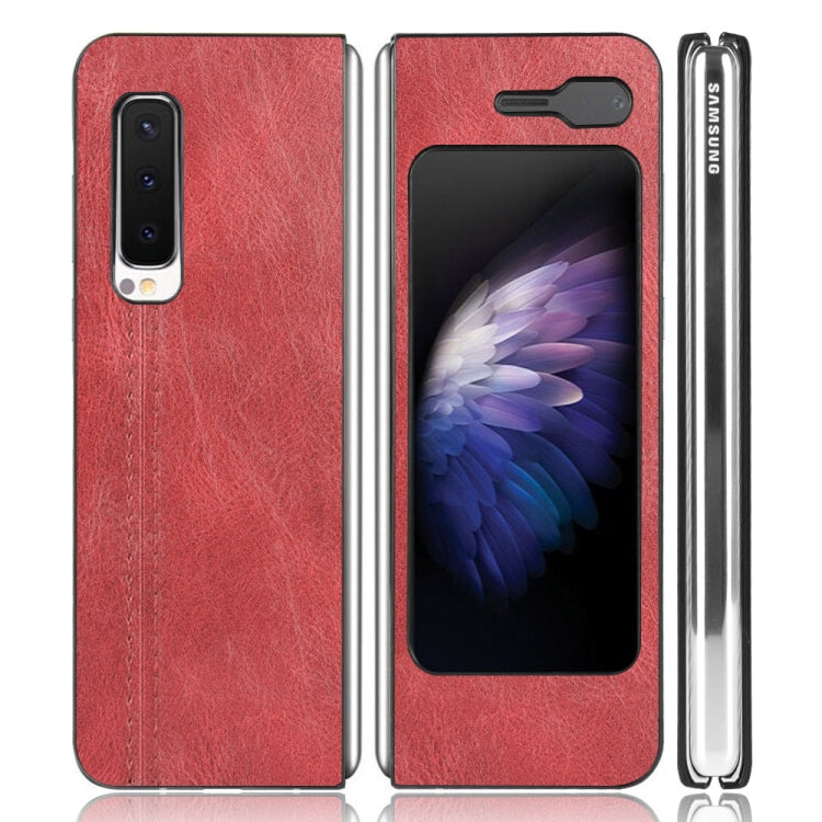 For Samsung Galaxy Fold 4G / Fold 5G / W20 5G Shockproof Sewing Cow Pattern Skin PC + PU + TPU Case