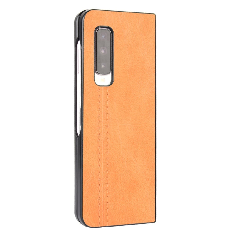 For Samsung Galaxy Fold 4G / Fold 5G / W20 5G Shockproof Sewing Cow Pattern Skin PC + PU + TPU Case