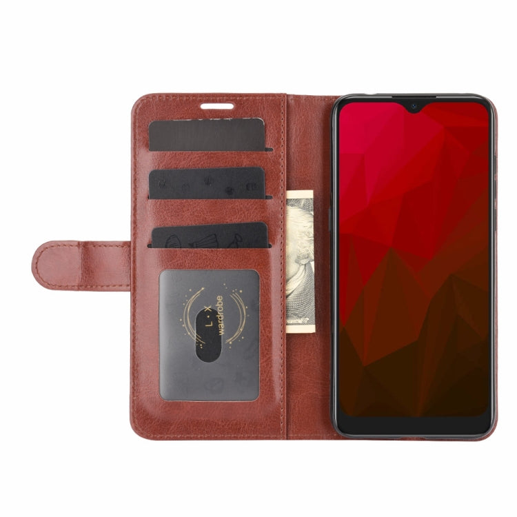 For Vodafone Smart V11 R64 Texture Single Horizontal Flip Protective Case with Holder & Card Slots & Wallet& Photo Frame