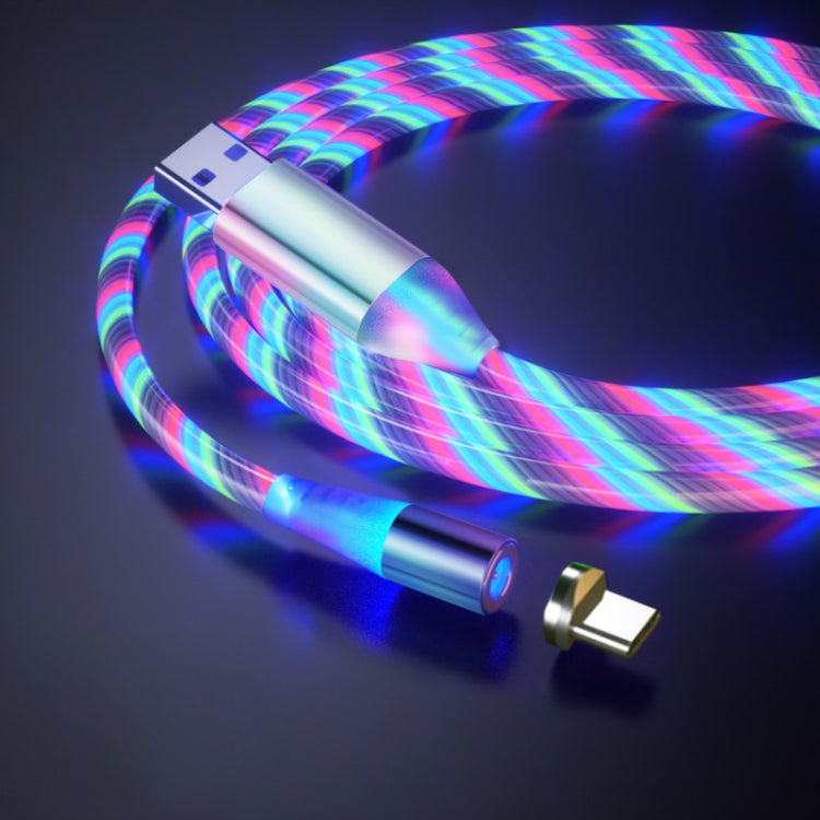 USB to Type-C / USB-C Magnetic Suction Colorful Streamer Mobile Phone Charging Cable, Length: 2m