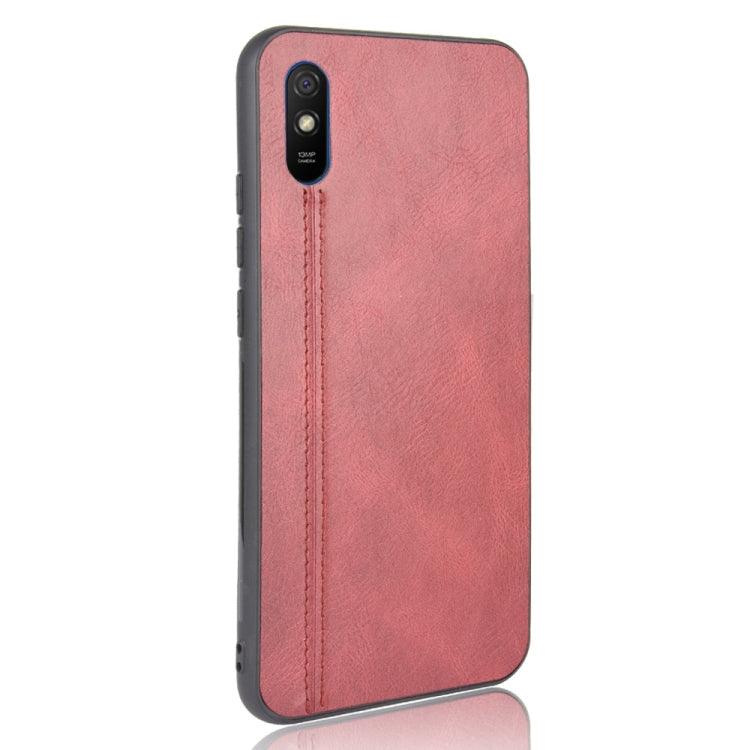 For Xiaomi Redmi 9A Shockproof Sewing Cow Pattern Skin PC + PU + TPU Case