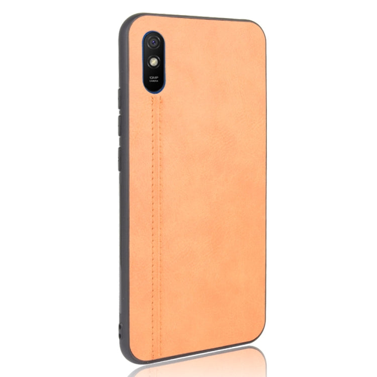 For Xiaomi Redmi 9A Shockproof Sewing Cow Pattern Skin PC + PU + TPU Case