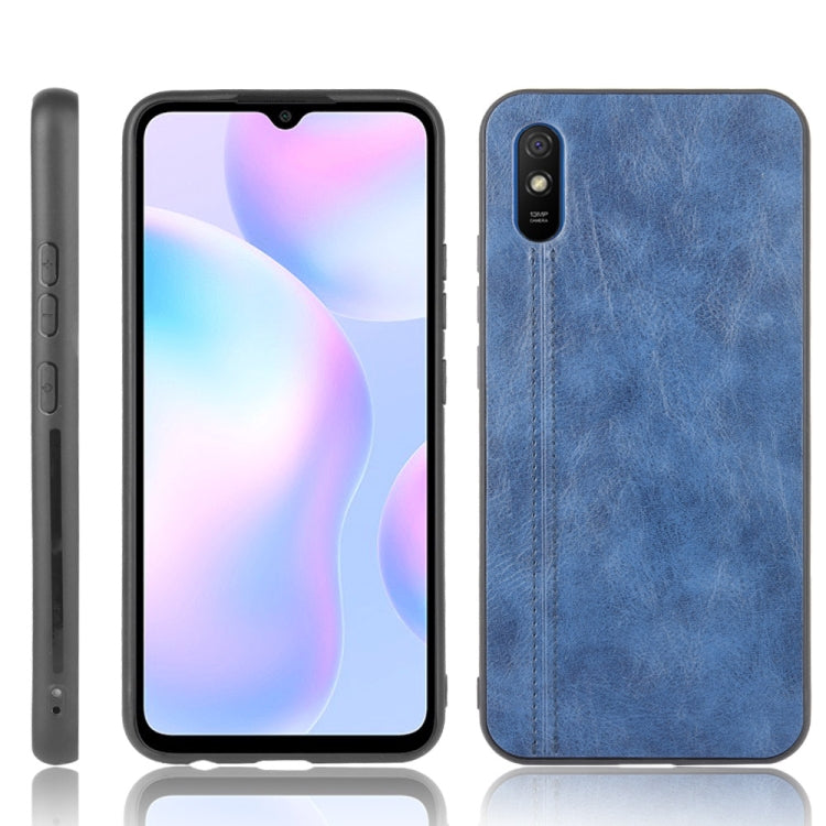 For Xiaomi Redmi 9A Shockproof Sewing Cow Pattern Skin PC + PU + TPU Case