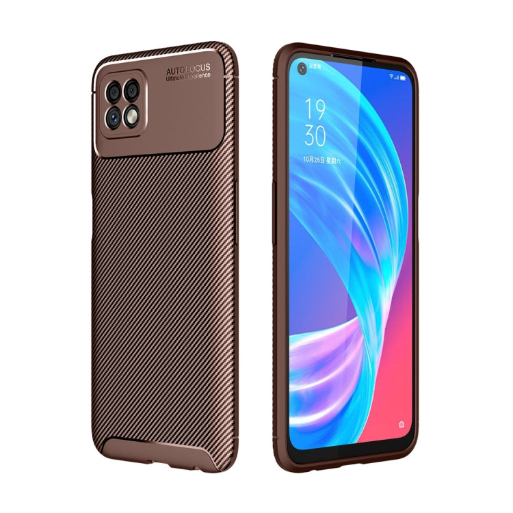 For OPPO A72 Carbon Fiber Texture Shockproof TPU Case