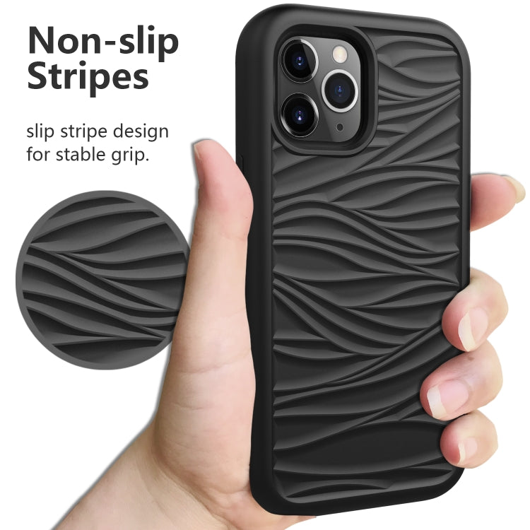 For iPhone 12 mini Wave Pattern 3 in 1 Silicone+PC Shockproof Protective Case