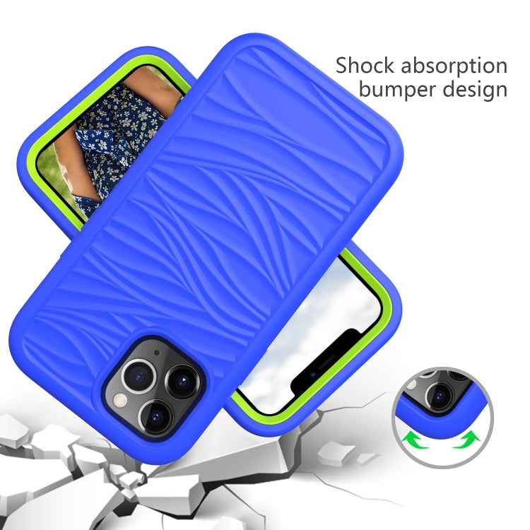 For iPhone 12 mini Wave Pattern 3 in 1 Silicone+PC Shockproof Protective Case