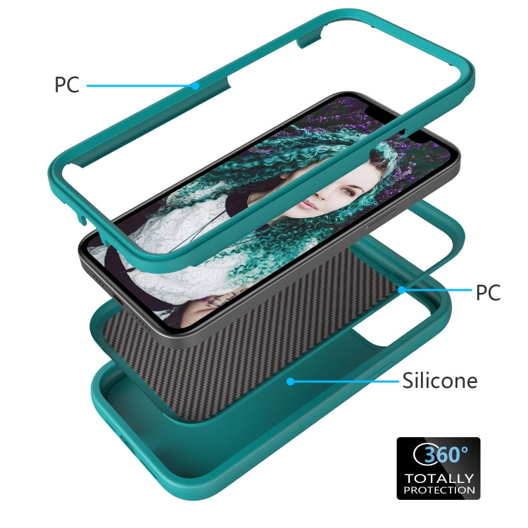 For iPhone 12 mini Wave Pattern 3 in 1 Silicone+PC Shockproof Protective Case