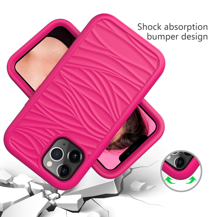 For iPhone 12 mini Wave Pattern 3 in 1 Silicone+PC Shockproof Protective Case