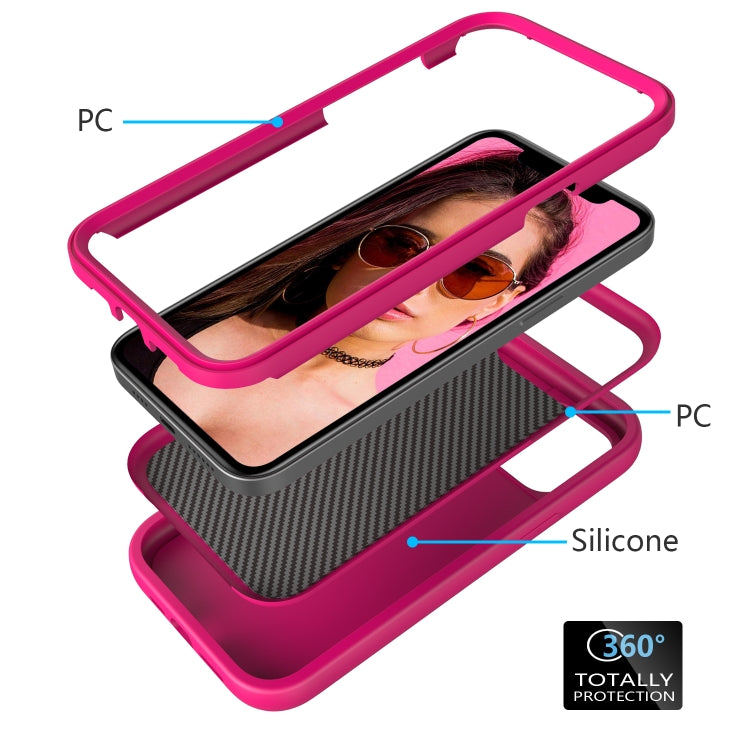 For iPhone 12 mini Wave Pattern 3 in 1 Silicone+PC Shockproof Protective Case